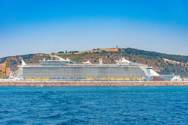 Amarrage Bateaux Croisière Port Barcelone Espagne — Photo