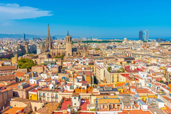 Повітряний Вид Старого Міста Барселона Баштою Собору Іспанія — стокове фото