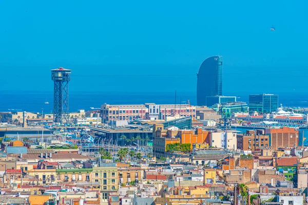 Vista Aérea Porto Barcelona Espanha — Fotografia de Stock