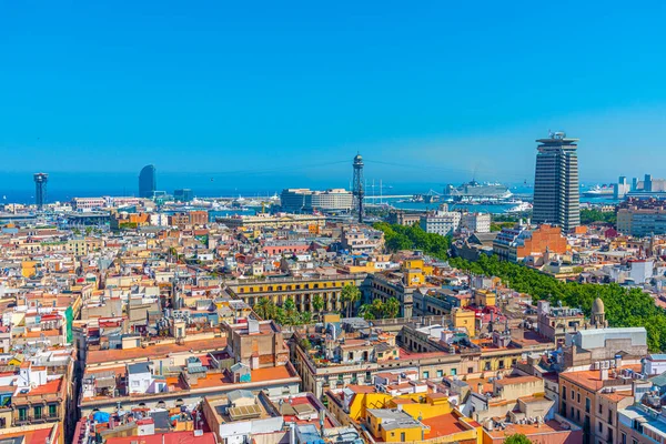 バルセロナの港の空中からの眺め — ストック写真