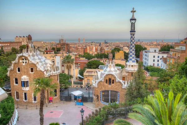 Sunset View Parc Guell Barcelona Spain Royalty Free Stock Photos