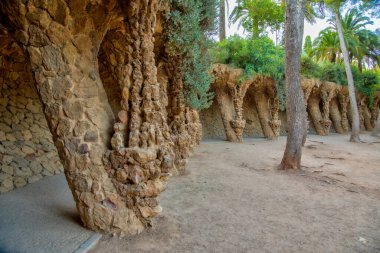 İspanya, Barcelona 'daki Parc Guell' de atari salonu.
