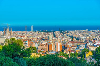 Barcelona, İspanya 'nın panoramatik manzarası