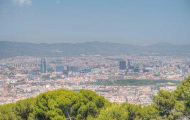 Barselona Panoraması Montjuic Şatosu, İspanya