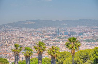 Barselona Panoraması Montjuic Şatosu, İspanya