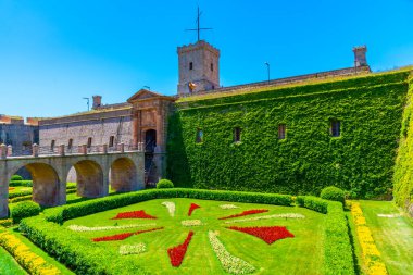 Barcelona, İspanya 'daki Montjuic kalesinin manzarası