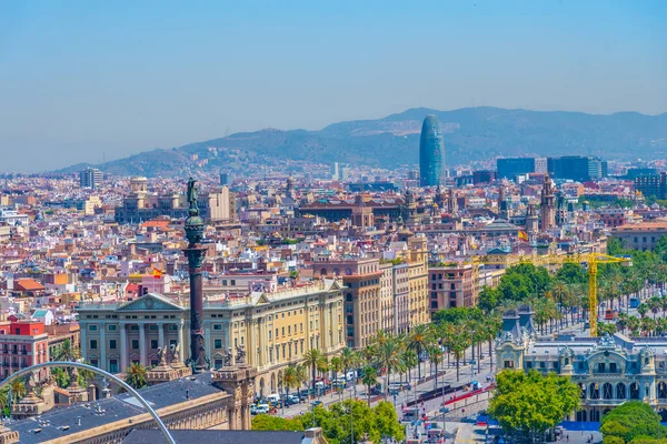 Вид Повітря Пассейґ Колом Барселоні Іспанія — стокове фото