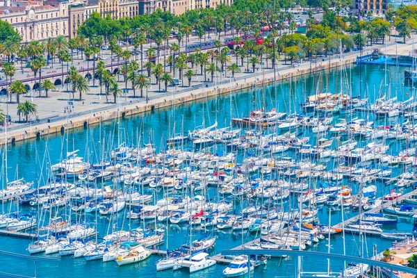 Uitzicht Jachthaven Port Vell Barcelona Spanje — Stockfoto