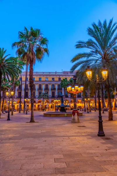 Fontanna Placa Reial Barcelonie Hiszpania — Zdjęcie stockowe