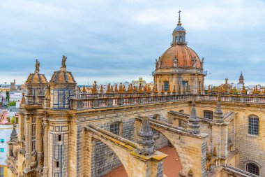 İspanya 'daki Jerez de la Frontera şehrinin hava manzarası