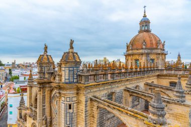 İspanya 'daki Jerez de la Frontera' daki kutsal kurtarıcının hava manzarası.