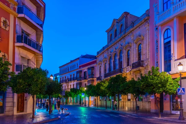 Vista Una Calle Jerez Frontera España Durante Noche —  Fotos de Stock