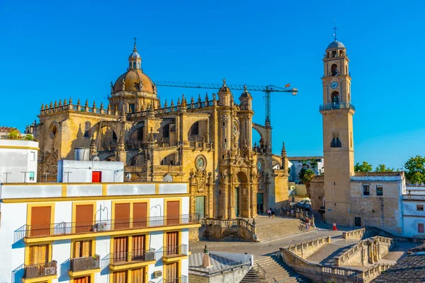 Luchtfoto Van Kathedraal Van Heilige Redder Jerez Frontera Spanje — Stockfoto