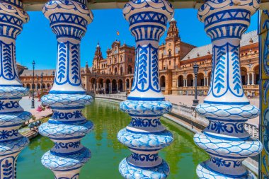 Plaza de Espana seramik seramik seramik karolardan, Sevilla, İspanya