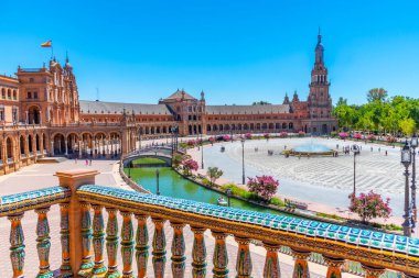 Plaza de Espana seramik seramik seramik karolardan, Sevilla, İspanya