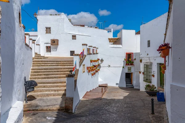 Arcos Frontera Egyik Pueblos Blancos Óvárosának Fehérre Meszelt Utcája Spanyolországban — Stock Fotó