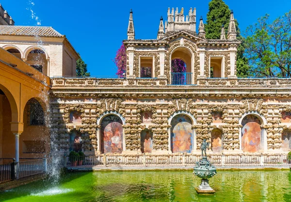 Fuente Mercurio Verdadero Alcazar Sevilla España — Foto de Stock