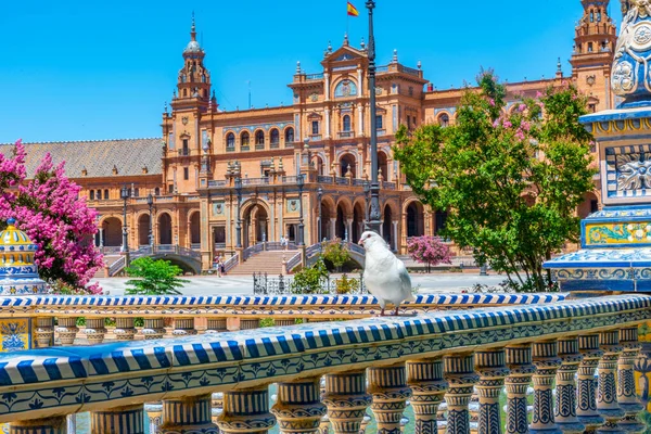 Plaza Espana Durch Keramikfliesen Betrachtet Sevilla Spanien — Stockfoto