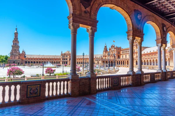 Veduta Porticato Plaza Espana Sevilla Spagna — Foto Stock