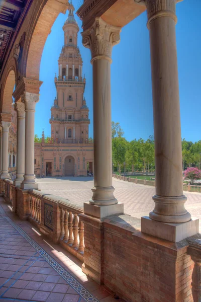 Blick Auf Eine Arkade Der Plaza Espana Sevilla Spanien — Stockfoto