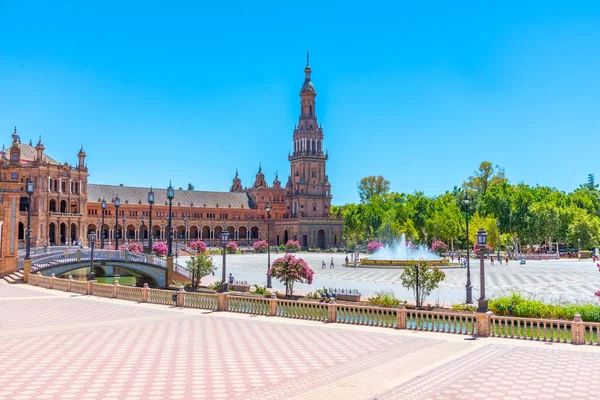 Spanya Sevilla Plaza Espana Güneşli Bir Günde — Stok fotoğraf