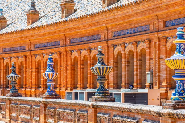 Detail Der Bunten Fliesen Der Plaza Espana Sevilla Spanien — Stockfoto