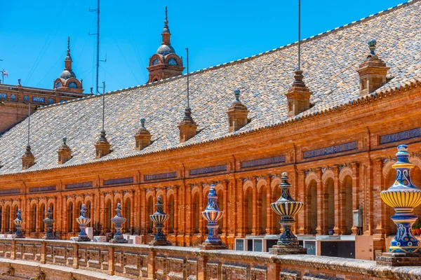 Detail Der Bunten Fliesen Der Plaza Espana Sevilla Spanien — Stockfoto