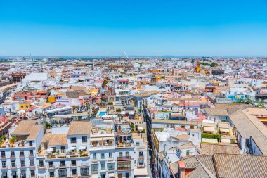 Downtown view of Sevilla with Metropolis Parasol and alamillo bridge, Spain clipart