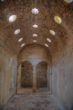 El Banuelo 'nun içi, Granada, İspanya' daki Arap spa evi.