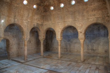 El Banuelo 'nun içi, Granada, İspanya' daki Arap spa evi.