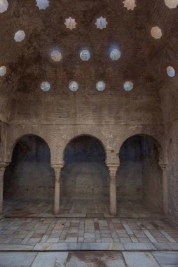 El Banuelo 'nun içi, Granada, İspanya' daki Arap spa evi.