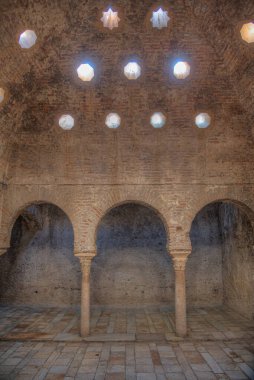 El Banuelo 'nun içi, Granada, İspanya' daki Arap spa evi.