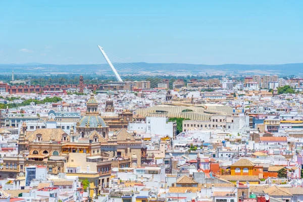 Uitzicht Binnenstad Van Sevilla Met Metropolis Parasol Alamillo Brug Spanje — Stockfoto