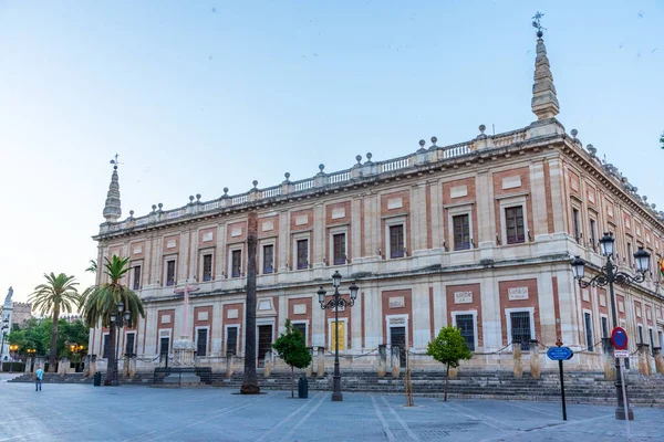 Sonnenaufgang Blick Auf Das Rathaus Sevilla Spanien — Stockfoto