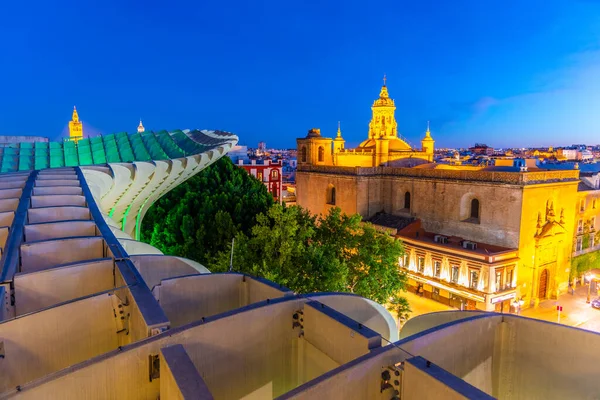 Iglesias Sevilla Vistas Desde Estructura Setas Sevilla España —  Fotos de Stock