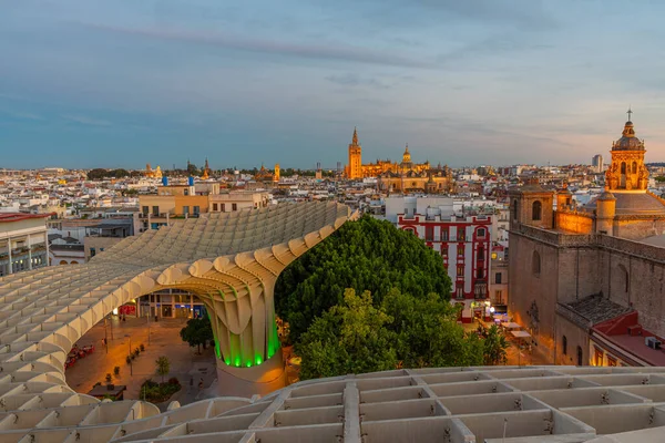 Kyrkor Sevilla Sett Utifrån Setas Sevilla Mushroom Structure Spanien — Stockfoto