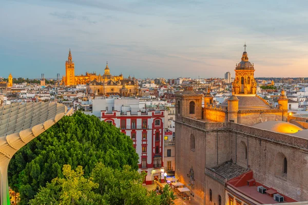 Kyrkor Sevilla Sett Utifrån Setas Sevilla Mushroom Structure Spanien — Stockfoto