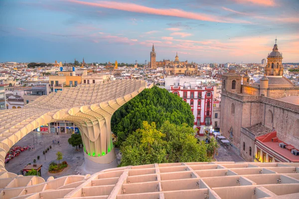 Kyrkor Sevilla Sett Utifrån Setas Sevilla Mushroom Structure Spanien — Stockfoto