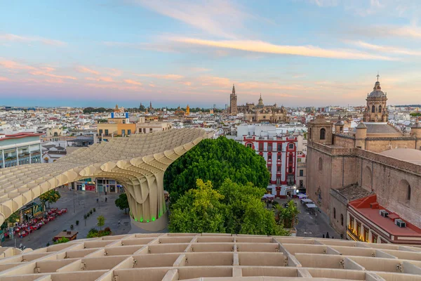 Iglesias Sevilla Vistas Desde Estructura Setas Sevilla España —  Fotos de Stock