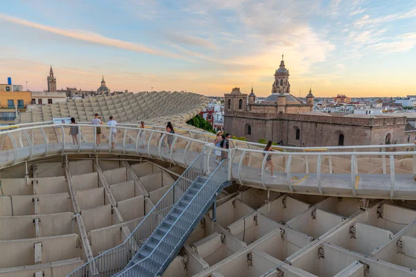 Pohled Západ Slunce Setas Sevilla Španělsku — Stock fotografie