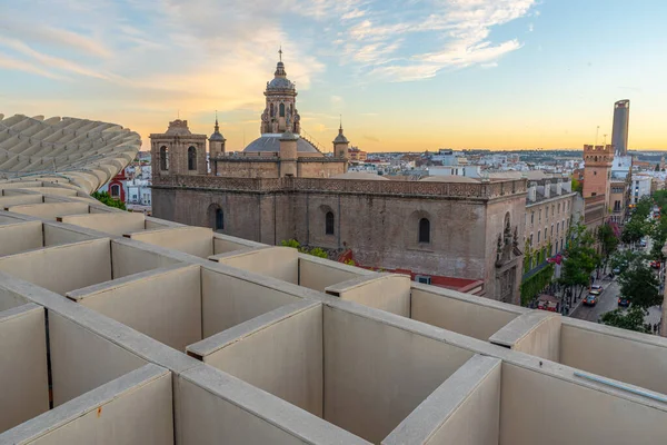 Kyrkor Sevilla Sett Utifrån Setas Sevilla Mushroom Structure Spanien — Stockfoto