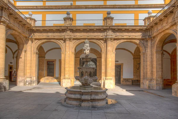 Fuente Patio Universidad Sevilla España — Foto de Stock