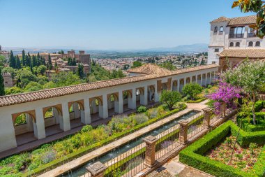 Granada, İspanya 'daki Alhambra ve Generalife Sarayı