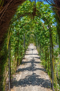 Granada, İspanya 'daki Generalife bahçelerinde Jardines bajos