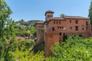 İspanya, Granada 'daki Alhambra kalesinin kısmi kanadı.