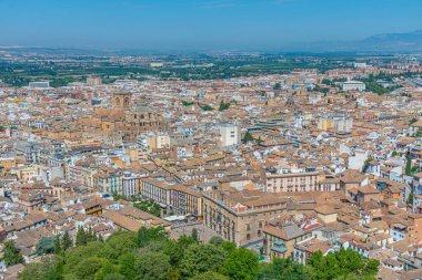 Yaz boyunca İspanya 'daki Granada Katedrali' nin havadan görünüşü
