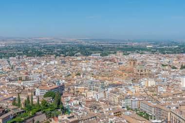 Yaz boyunca İspanya 'daki Granada Katedrali' nin havadan görünüşü