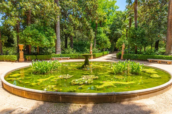 Brunnen Garten Carmen Los Martires Granada Spanien — Stockfoto