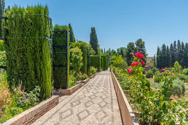 Jardines Bajos Jardines Del Generalife Granada España — Foto de Stock