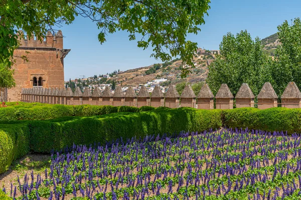 Parque Interior Del Palacio Alhambra Granada España — Foto de Stock